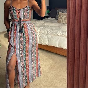 Paisley Slit Maxi Dress